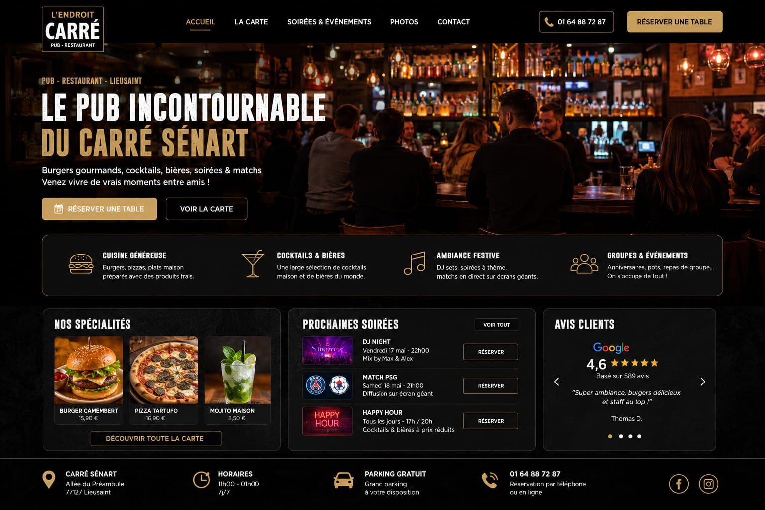 L'Endroit Carré — aperçu du site